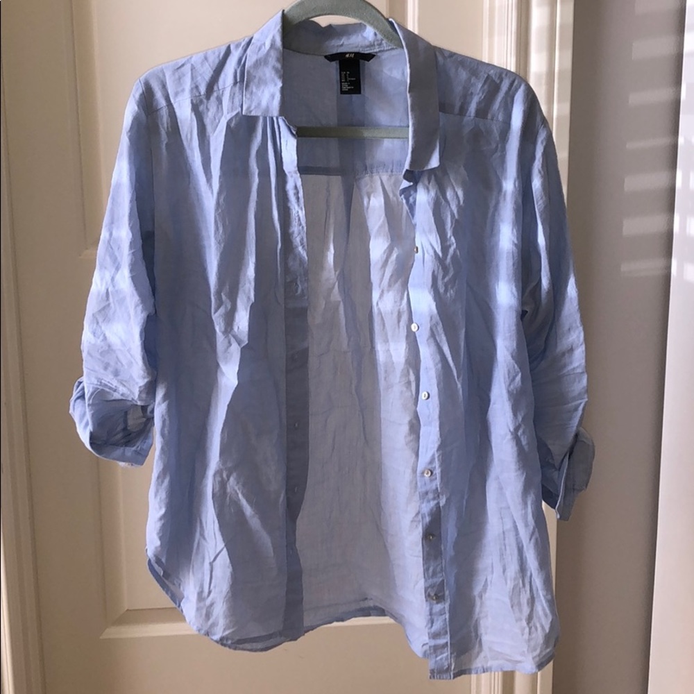 Blue linen shirt